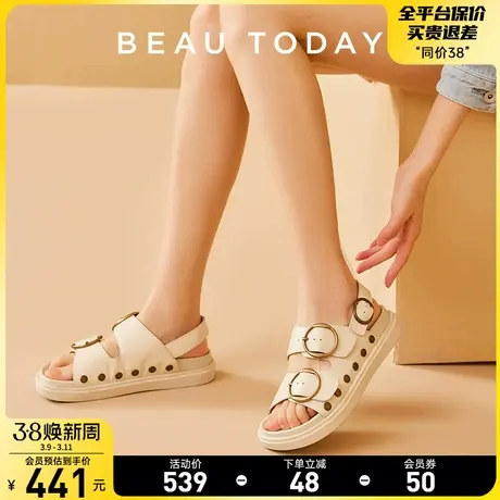 BeauToday罗马凉鞋女新款夏季平底BT夏季沙滩凉鞋女复古勃肯鞋图片