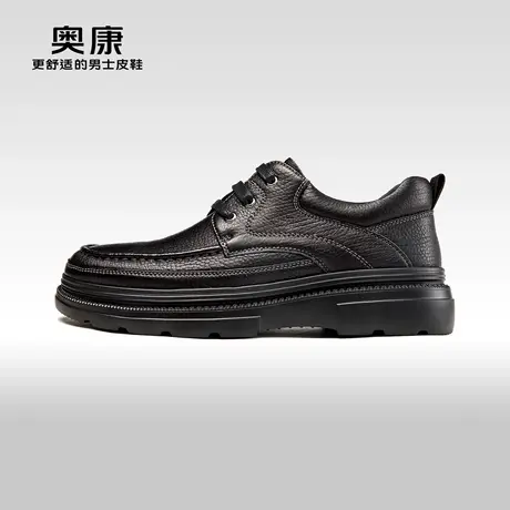 AOKANG奥康2023秋季新款商务休闲真皮软底系带舒适单鞋日常上班鞋商品大图