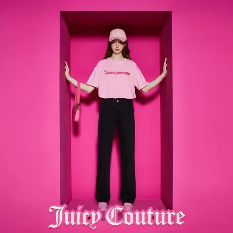 Juicy Couture橘滋2023新款电子版印花廓版落肩短袖女T恤商品大图