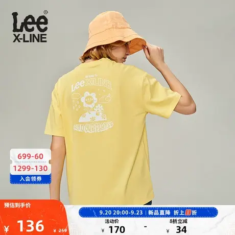LeeXLINE23新品舒适男友版印花圆领女短袖T恤潮LWT0055244LE图片