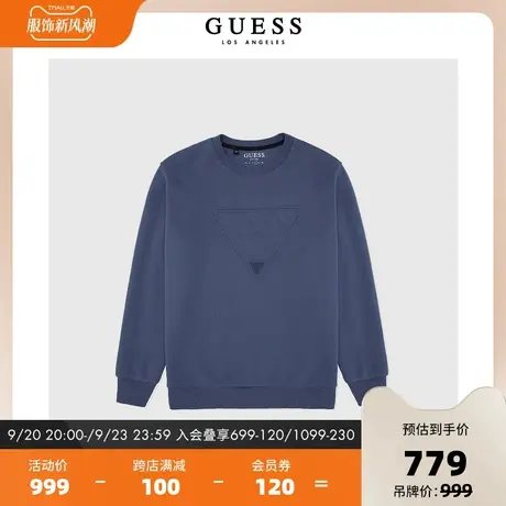 GUESS秋款男士倒三角圆领套头休闲卫衣-MM4K5405K商品大图