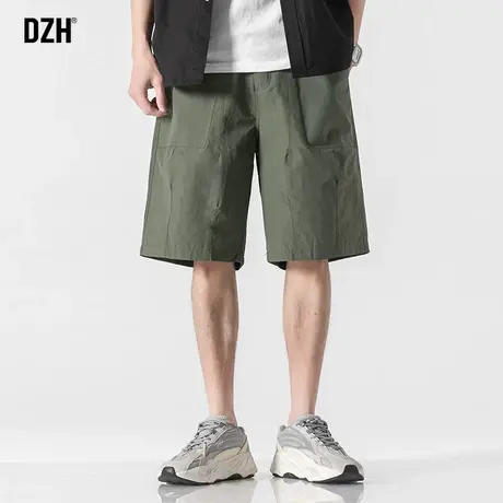 男士军绿色裤子男短裤潮牌夏外穿2023年新款休闲五分裤薄款速干裤商品大图