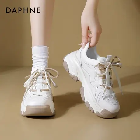 达芙妮厚底老爹鞋女2025春夏增高百搭运动鞋轻便德训鞋休闲小白鞋商品大图