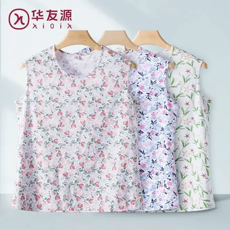 老年人妈妈背心吊带夏季纯棉加大码女士老年汗衫无袖坎肩打底内衣商品大图