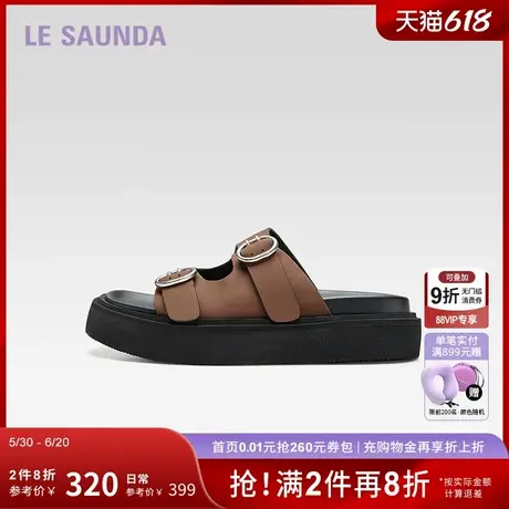 莱尔斯丹新款LSY休闲外穿厚底一字勃肯拖凉鞋女5M41501图片