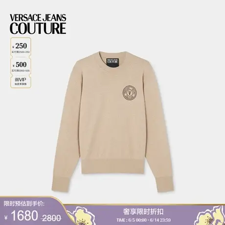 【季末优惠】VERSACE JEANS COUTURE V-Emblem羊绒混纺针织套头衫商品大图