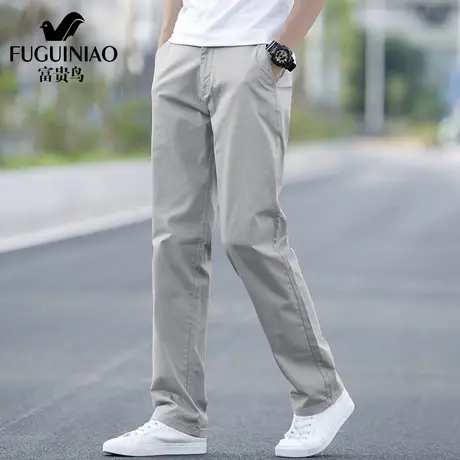 富贵鸟纯色休闲裤男士2025年夏季新款潮流宽松直筒运动长裤子男裤图片