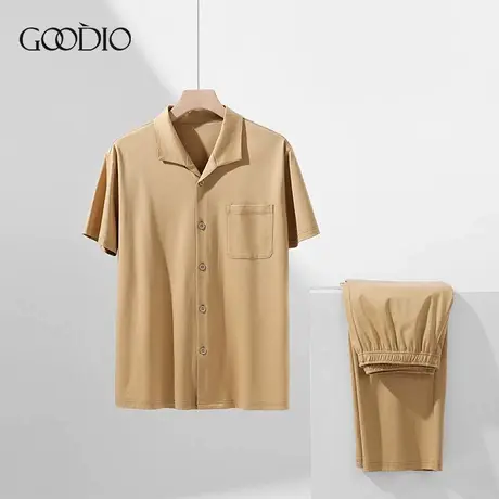 歌帝【直播专享】开衫男短袖家居套装 GDB0311商品大图