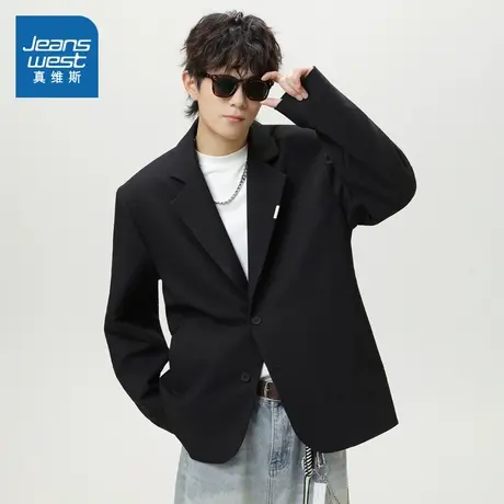 D4真维斯男装2025秋季新款 不规则分割结构设计休闲西服外套男图片