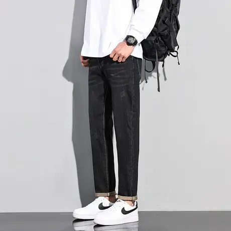 唐狮2025秋冬季新款牛仔裤男款修身弹力休闲百搭潮流小脚长裤子GT商品大图
