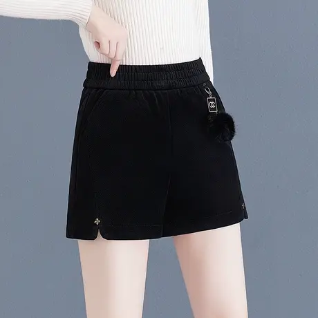 秋冬短裤女2023新款小个子百搭直筒裤时尚洋气冬季加厚外穿靴裤潮商品大图