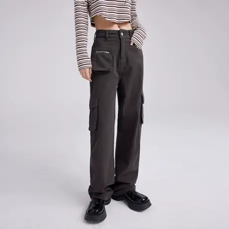 尔给百搭休闲裤宽松hiphop裤子休闲多口袋工装裤女春秋款复古美式商品大图