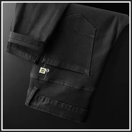广州新塘镇牛仔长裤男士修身小脚高端黑色休闲男裤子春季潮牌春天商品大图