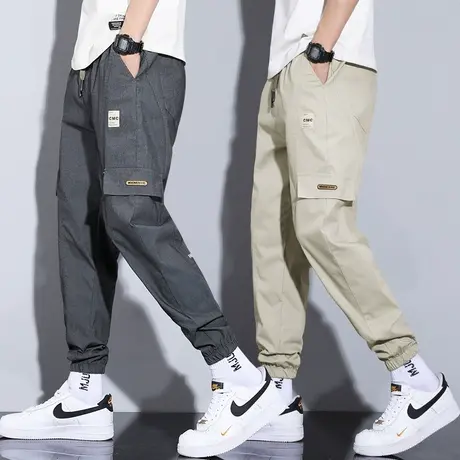 潮牌帅气百搭工装裤男士束脚宽松九分休闲裤子男裤夏季薄款春秋款商品大图