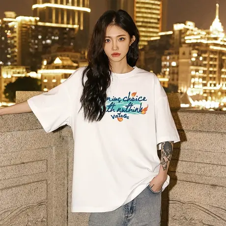 Nuthink美式潮牌西海岸短袖T恤男潮潮流宽松大码情侣半袖上衣春季商品大图