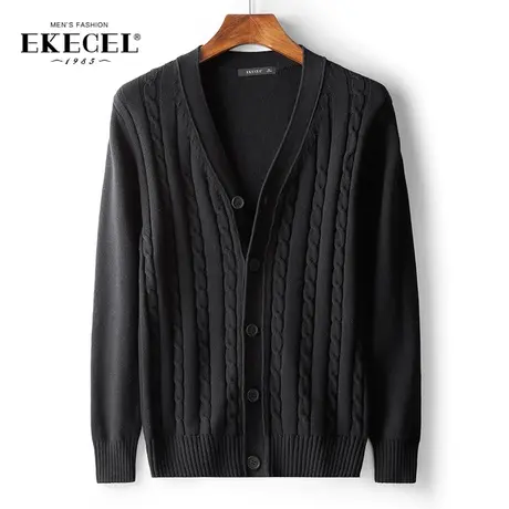 春秋季开衫外套男韩版宽松慵懒风潮流外穿毛衣针织衫线衣2023新款商品大图