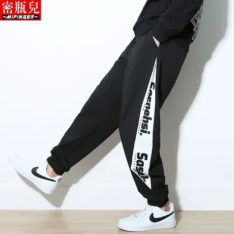 密瓶儿青少年运动裤男宽松秋季男士胖子裤子男潮流大码男装休闲裤商品大图