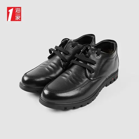 海一家中老年皮鞋2023秋冬新款保暖加绒耐磨橡胶底男士靴子图片