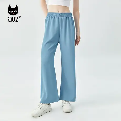 【轻途】a02通勤风休闲直筒裤女2023夏新品简约宽松百搭垂感裤子图片