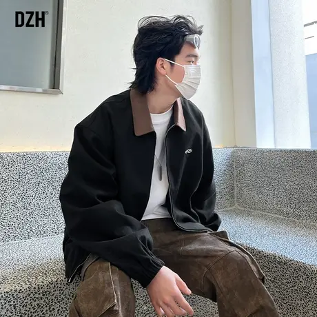 男士美式底特律夹克痞帅休闲外套男春秋潮牌男装2024新款春装衣服商品大图