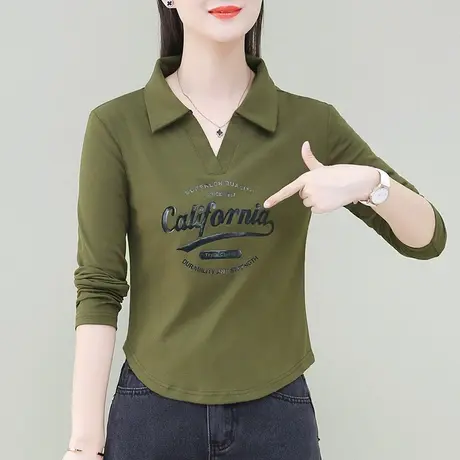 短款修身t恤女春秋季新品时尚休闲显瘦上衣服甜酷风薄款长袖衫潮商品大图