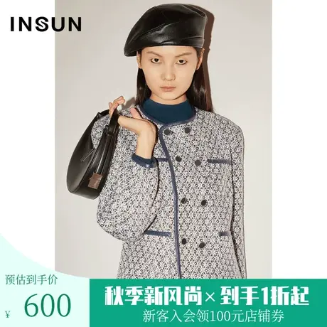 恩裳COVER冬2022时尚高质花呢立体廓形百搭经典小箱短外套女图片