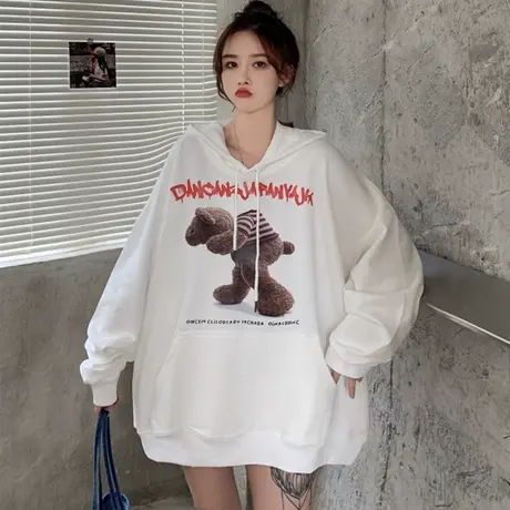 oversize港风chic卫衣女2020春秋宽松韩版bf慵懒风薄款外套潮ins商品大图