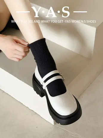 玛丽珍日系小皮鞋女2024新款厚底乐福鞋复古漆皮高跟jk制服单鞋子商品大图