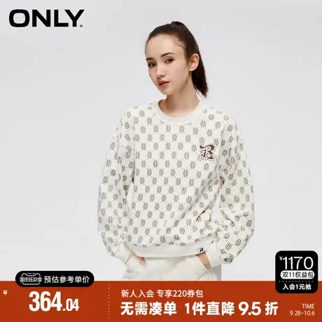 ONLY2023秋季新款时尚休闲满印宽松长袖圆领短款卫衣女|12339S014商品大图