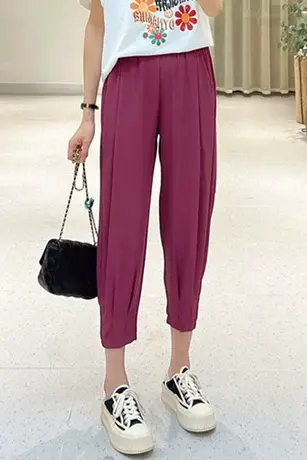 防蚊裤女薄款显瘦2023夏季韩版时尚宽松高腰休闲萝卜裤休闲西裤潮商品大图