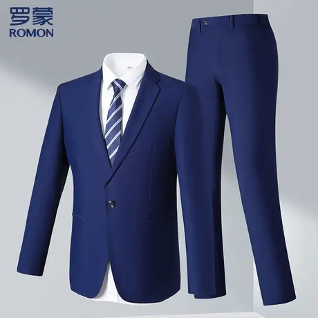 【清仓特卖】罗蒙时尚西装男正装职业商务通勤男士西服套装商品大图