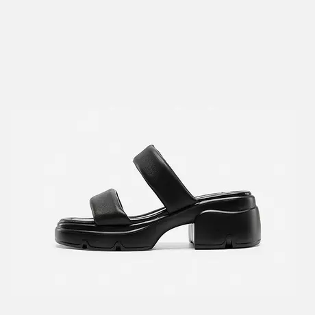 Nine West/玖熙2025年夏季新款高跟拖鞋女膨胀一字带厚底凉拖鞋女图片