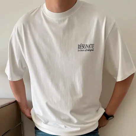 大依无忧大码男装夏季简约宽松胖子加肥加大圆领男士短袖t恤半袖商品大图
