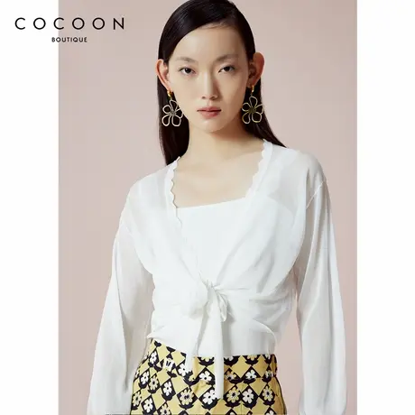 可可尼COCOON商场同款2024时尚百搭木耳边小吊带夏款女设计感吊带图片