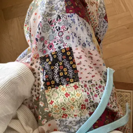 新品！复古碎花拼布少女全棉磨毛睡裤女秋冬季家居裤亲肤有口袋商品大图