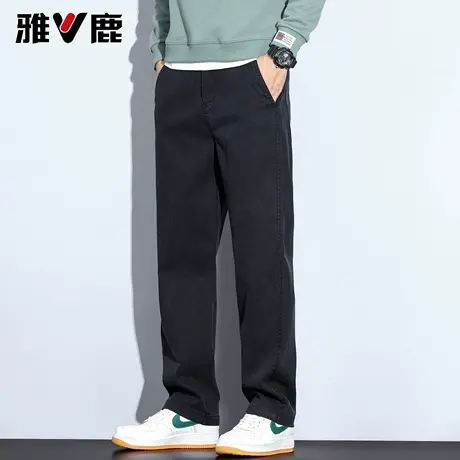 雅鹿抗皱天丝休闲裤男2026春夏新款青年时尚修身显瘦高级感直筒裤商品大图