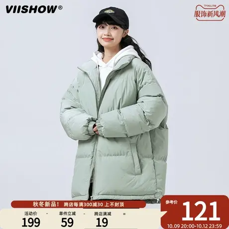 VIISHOW立领棉衣男生冬季2023新款宽松加绒加厚休闲潮牌保暖外套商品大图
