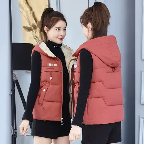 羽绒棉马甲女短款坎肩背心韩版2023新款学生面包棉服马夹秋冬外套图片