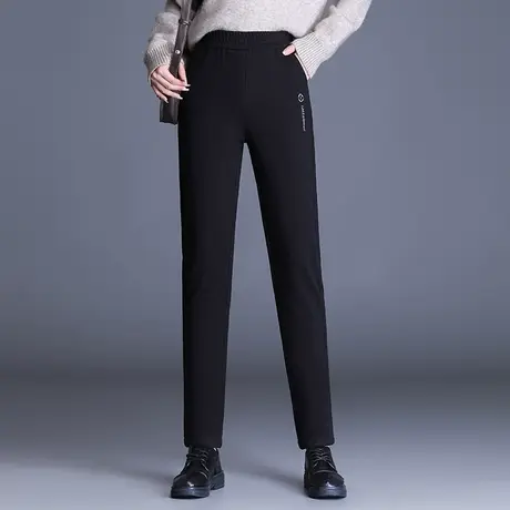 加厚蚕丝棉裤哈伦裤女秋冬2023新款高腰显瘦小脚裤保暖通勤长裤子商品大图