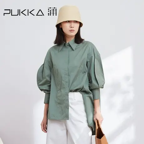 蒲PUKKA 衬衫女设计感春夏装宽松休闲长袖小众别致上衣商品大图