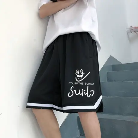 印花短裤男潮牌ins韩版宽松休闲运动五分夏季新款速干外穿沙滩裤图片