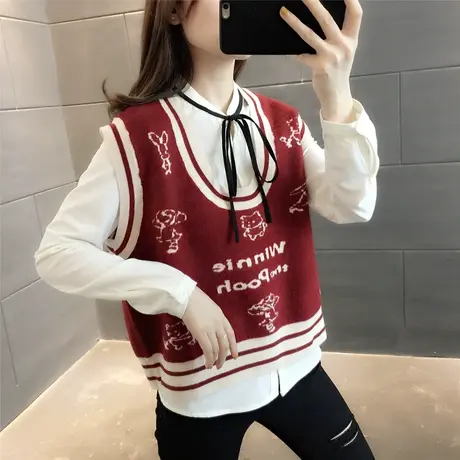 短款针织马甲背心女2023春秋新款宽松慵懒风上衣外穿马夹毛衣坎肩图片