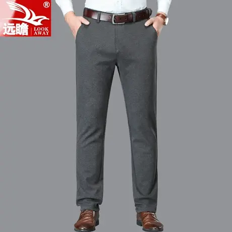 2022年冬季灰色百搭磨毛休闲裤男士运动长裤中年商务宽松直筒西裤图片