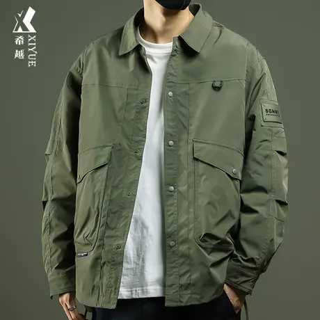 秋冬季棉服户外工装夹克男春秋棉衣大码胖子宽松大码防水上衣外套图片