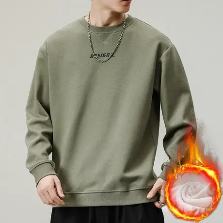 春秋季圆领2024年新款卫衣男士冬季加绒加厚长袖上衣男款秋冬款商品大图