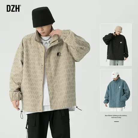 男士卡其色外套男冬季夹克男装2023年新款衣服休闲宽松上衣秋冬款商品大图