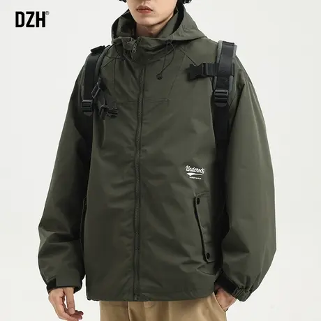 男士机能冲锋衣男外套秋季潮高级感痞帅男装2024新款连帽登山夹克商品大图