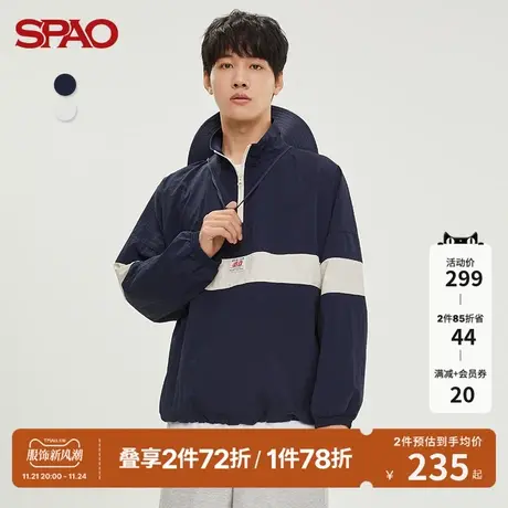 SPAO男士外套春季新款时尚百搭休闲套头防风薄款夹克SPJJC12H16图片