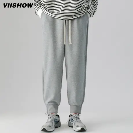 VIISHOW重磅保暖卫裤子男士秋冬季潮牌宽松加厚束脚男款休闲长裤商品大图