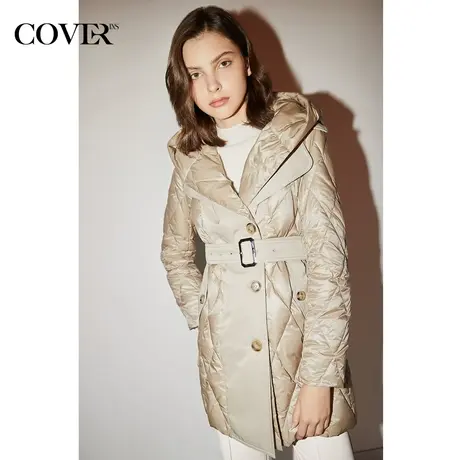 【昕怡粉丝专享】恩裳COVER冬季风衣式收腰轻商务羽绒服图片